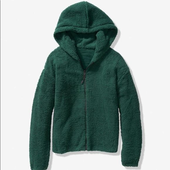 PINK Victoria's Secret Tops - Victoria's Secret PINK Reversible Sherpa Hoodie L